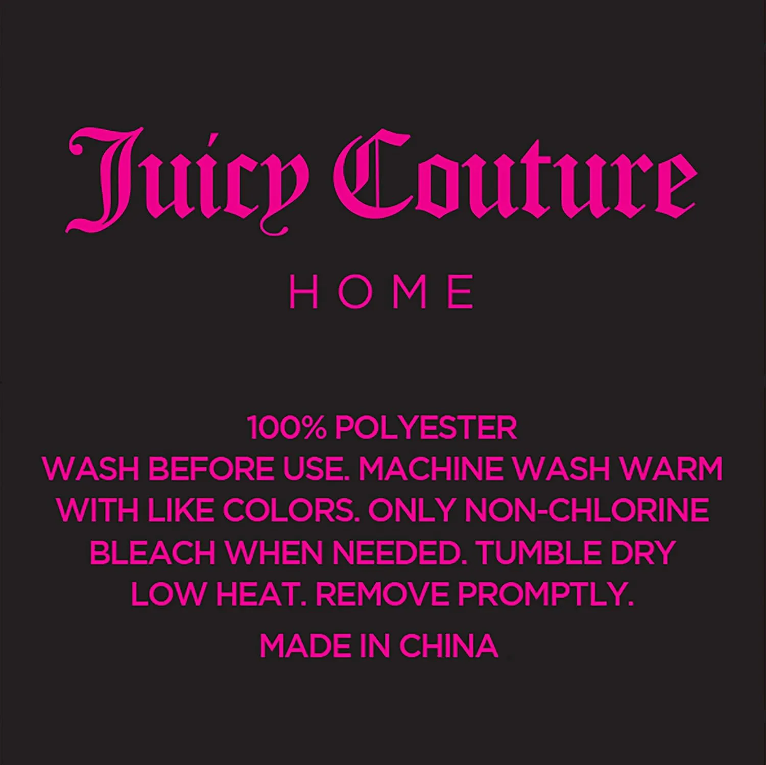 Juicy Couture Queen Size Satin Bed Sheet Set, Deep Pocket Silky Satin Queen Sheet Set with 1 Fitted Sheet, 1 Flat Sheet and 2 Pillow Case, Wrinkle Resistant and Anti Pilling - Black