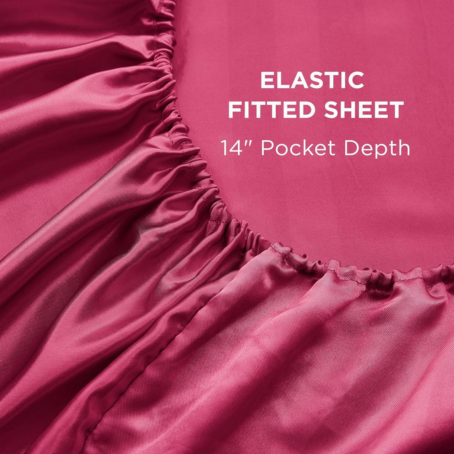 Juicy Couture Silky Satin Damask Sheet Set - Luxury Hot Pink Bedding - Smooth Striped Sheets - Queen Size