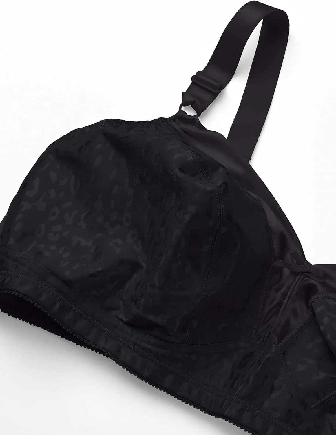 Just My Size Wireless Bra Pack, Full Coverage, Leopard Satin, Wirefree Plus-Size Bra, (Sizes from 32C to 50DD)