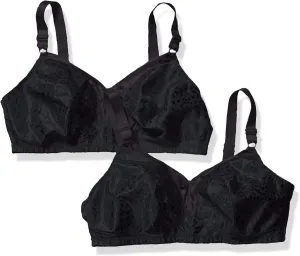 Just My Size Wireless Bra Pack, Full Coverage, Leopard Satin, Wirefree Plus-Size Bra, (Sizes from 32C to 50DD)