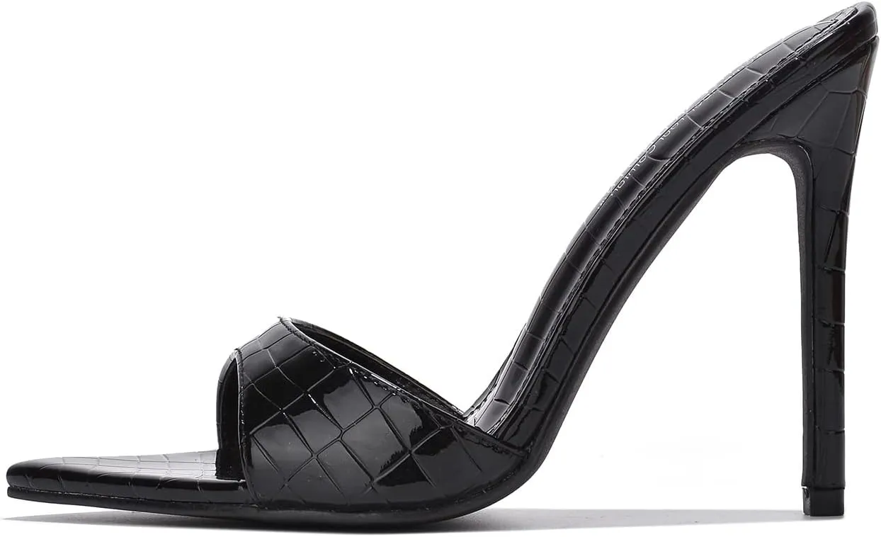 Kameron Open Pointed Toe Rhinestone Encrusted High Heels (Kameron)