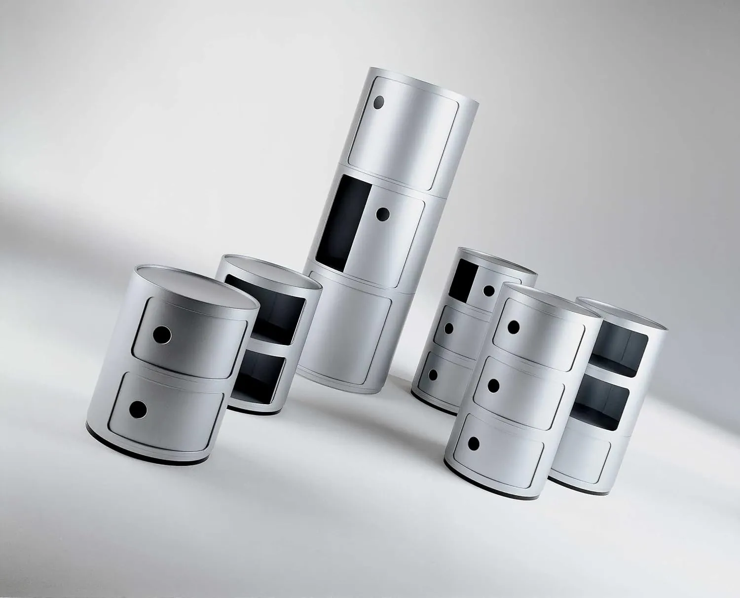 Kartell Componibili Drawers by Anna Castelli Ferrieri, Pack of 1, Opaque Silver