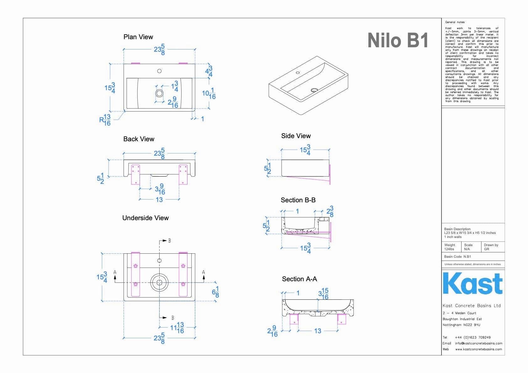 Kast Nilo Concrete Basin