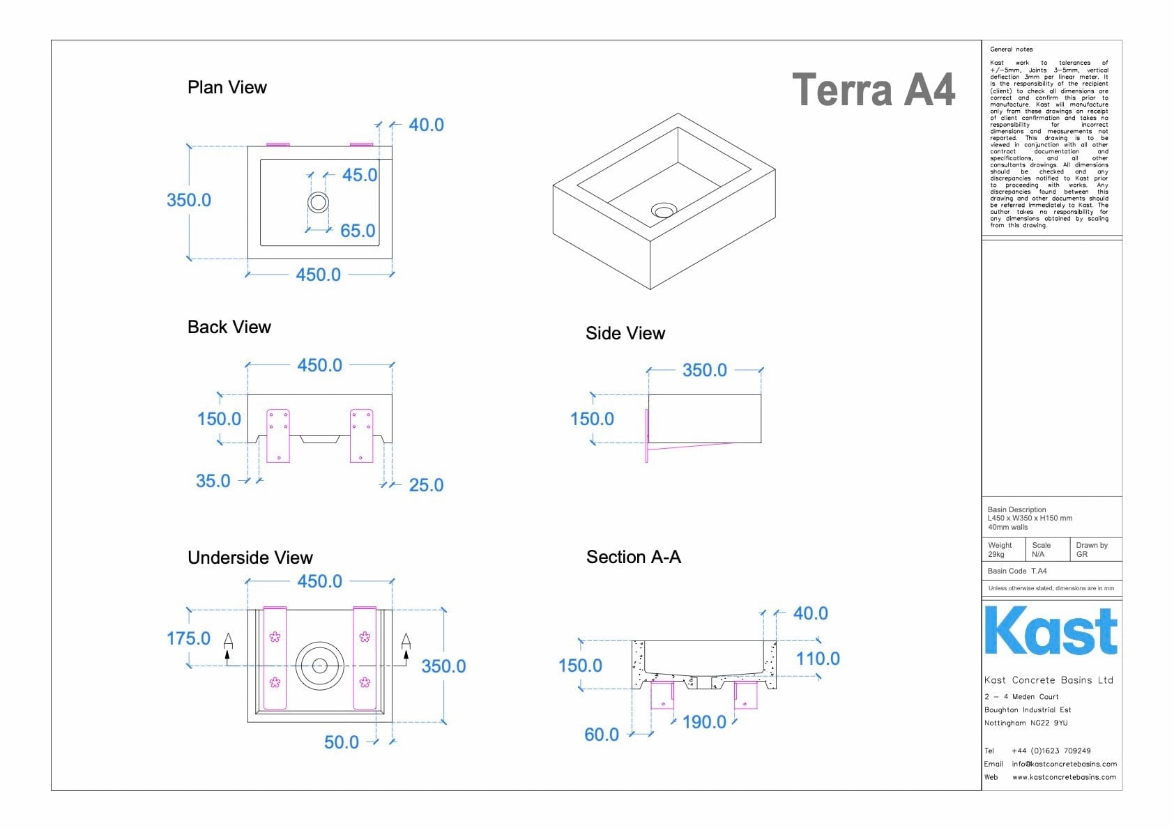 Kast Terra Concrete Basin