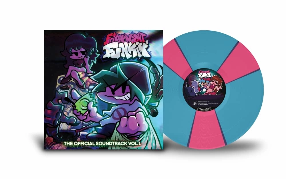 Kawai Sprite Friday Night Funkin’ Soundtrack Vol. 1 Royal Blue and Hot Pink spinner Senpai