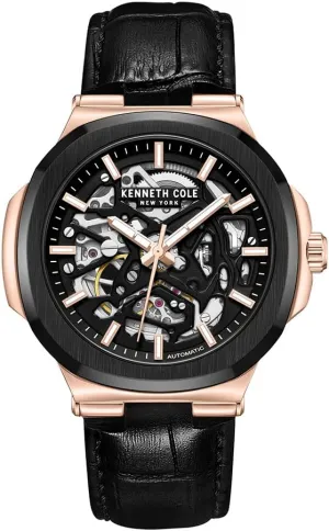 Kenneth Cole New York Men's Watch - Luxury, Stainless Steel, Automatic Self-Winding, Water-Resistant, Single Layer- Dial Type, Clasp Type -Buckle Strap, Sleek Design Analog Watch for Men