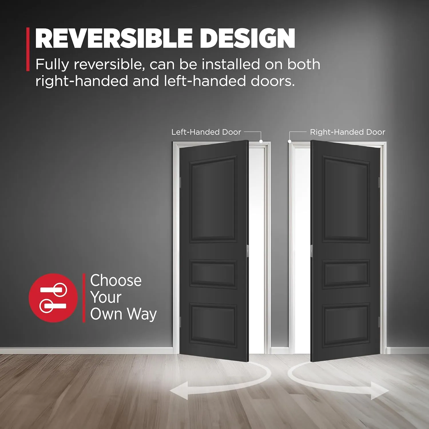 Kwikset Halifax Interior Passage Door Handle, Lever For Closet and Hallway Doors, Reversible Non-Locking Handle Lever, Matte Black, with Microban Protection, Square Rose