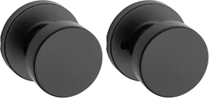 Kwikset Pismo Interior Passage Door Knob, Handle For Closet and Hallway Doors, Non-Locking Doorknob in Matte Black, with Microban Protection