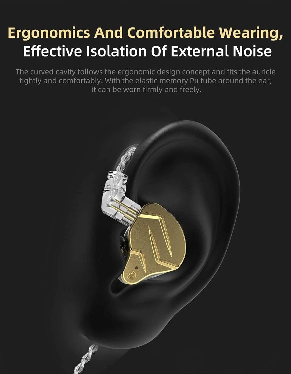 KZ ZSN Pro X in Ear Monitor Dual Driver IEM Earphone 1BA 1DD Wired Earphone HiFi Sport Gaming Earbuds Headphones Compatibility for Phone Computer Tablet