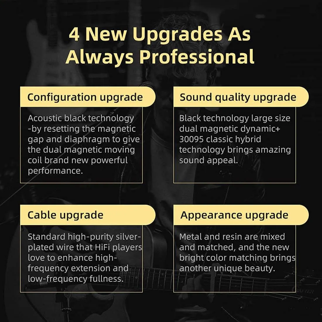 KZ ZSN Pro X in Ear Monitor Dual Driver IEM Earphone 1BA 1DD Wired Earphone HiFi Sport Gaming Earbuds Headphones Compatibility for Phone Computer Tablet