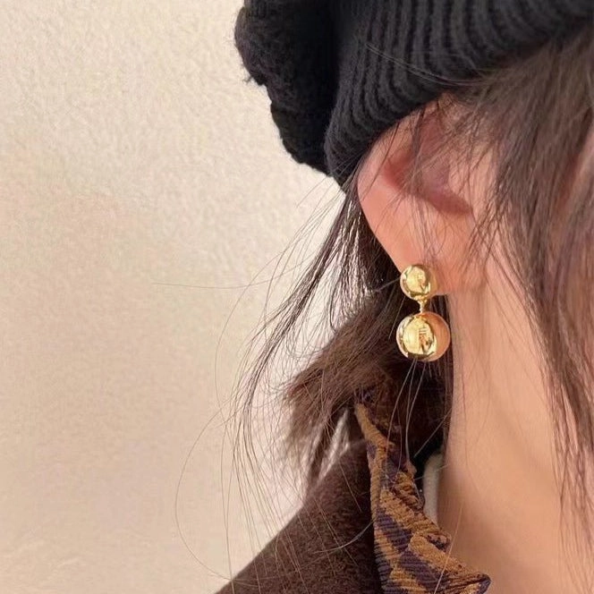 Large & Small Gold Balls Earrings
