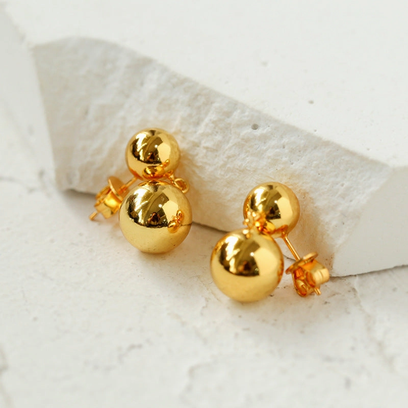 Large & Small Gold Balls Earrings