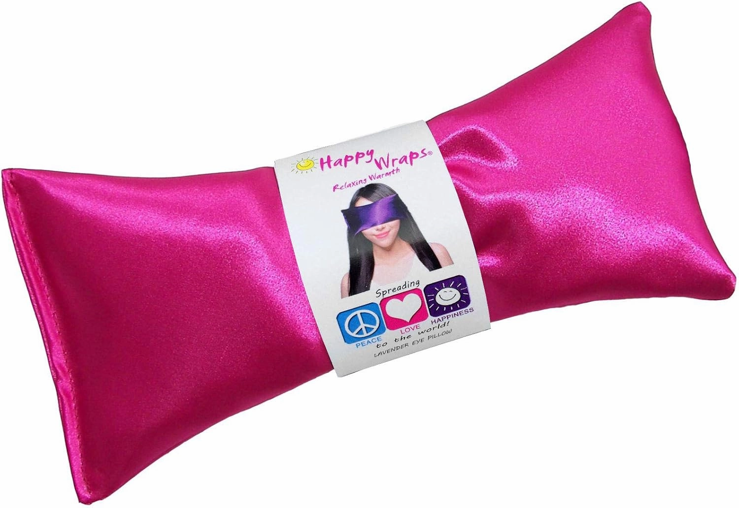 Lavender Eye Pillow - Hot Cold Weighted Eye Pillows for Yoga, Sleep, Relaxation, Stress, Migraine Relief - Aromatherapy Gifts for Women, Birthday, Teachers, Made in USA by Happy Wraps - Hot Pink