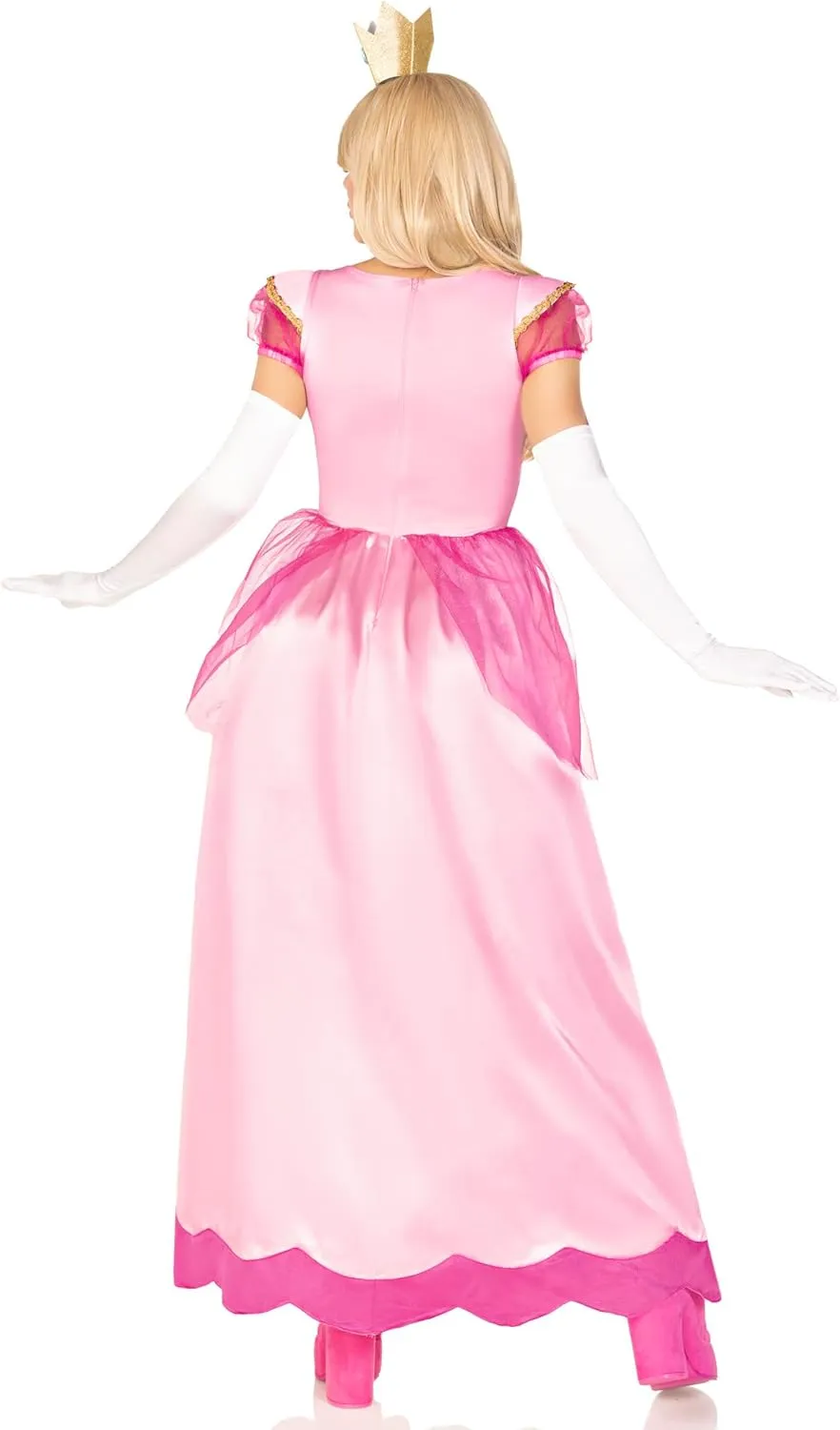 Leg Avenue Women's 2 Pc Classic Pink Princess Costume with Satin Gown, Crown Headband