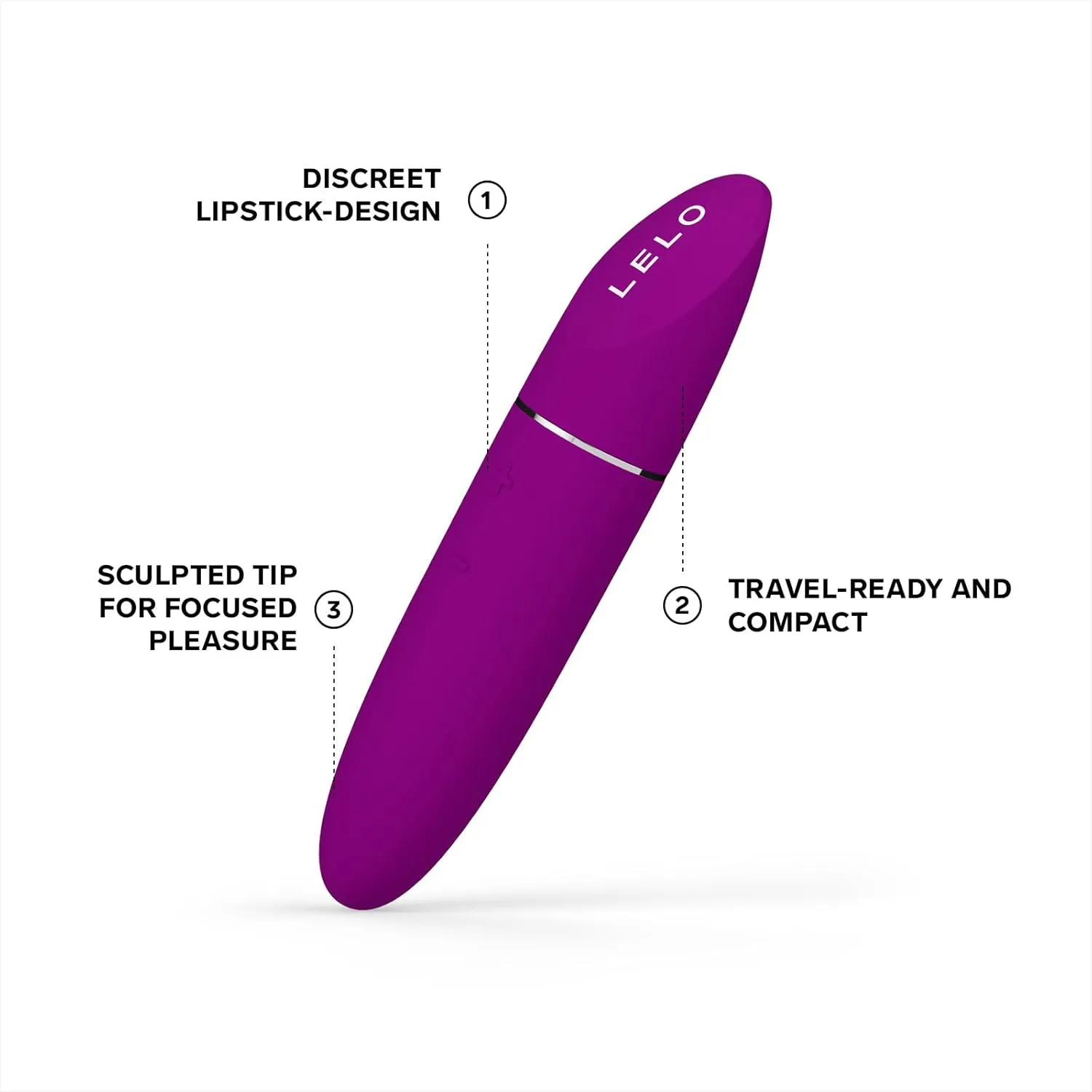 LELO MIA 3 Female Personal Massager, Mini Vibrator Quiet with 8 Pleasure Settings and an Updated Petite Design, Discreet Vibrator Small, (Deep Rose)