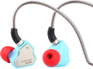 Linsoul 7Hz Salnotes Zero HiFi 10mm Dynamic Driver in-Ear Earphone IEM with Metal Composite Diaphragm Stainless Steel Faceplate Detachable 2Pin OFC Cable (Blue, Without Mic)