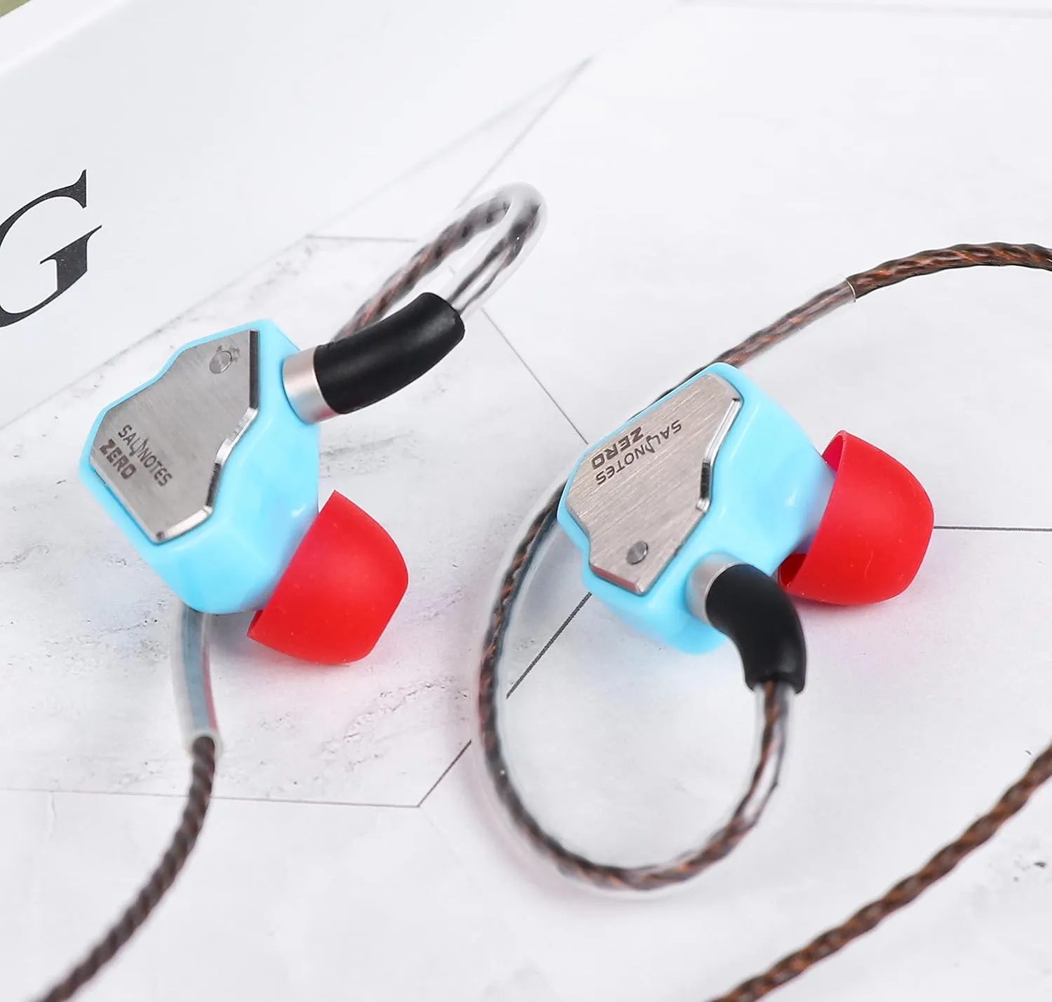 Linsoul 7Hz Salnotes Zero HiFi 10mm Dynamic Driver in-Ear Earphone IEM with Metal Composite Diaphragm Stainless Steel Faceplate Detachable 2Pin OFC Cable (Blue, Without Mic)