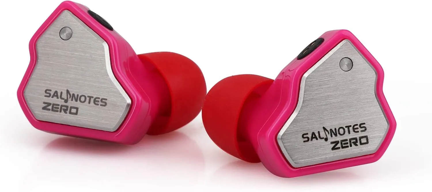 Linsoul 7Hz Salnotes Zero HiFi 10mm Dynamic Driver in-Ear Earphone IEM with Metal Composite Diaphragm Stainless Steel Faceplate Detachable 2Pin OFC Cable (Rose, Without Mic)