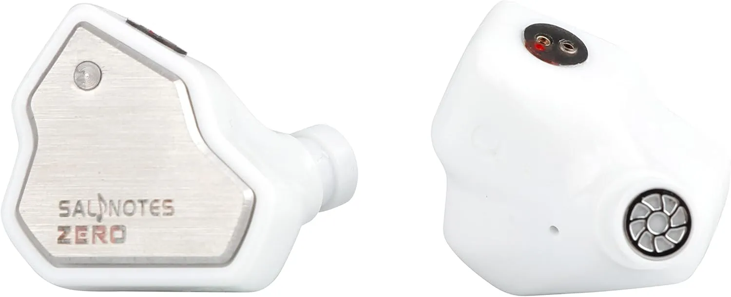 Linsoul 7Hz Salnotes Zero HiFi 10mm Dynamic Driver in-Ear Earphone IEM with Metal Composite Diaphragm Stainless Steel Faceplate Detachable 2Pin OFC Cable (White, Without Mic)
