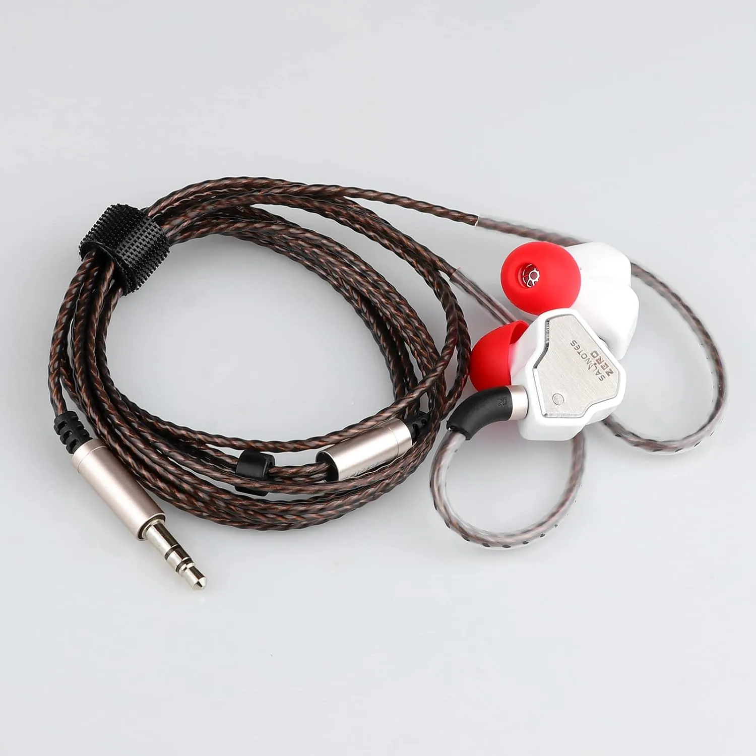 Linsoul 7Hz Salnotes Zero HiFi 10mm Dynamic Driver in-Ear Earphone IEM with Metal Composite Diaphragm Stainless Steel Faceplate Detachable 2Pin OFC Cable (White, Without Mic)