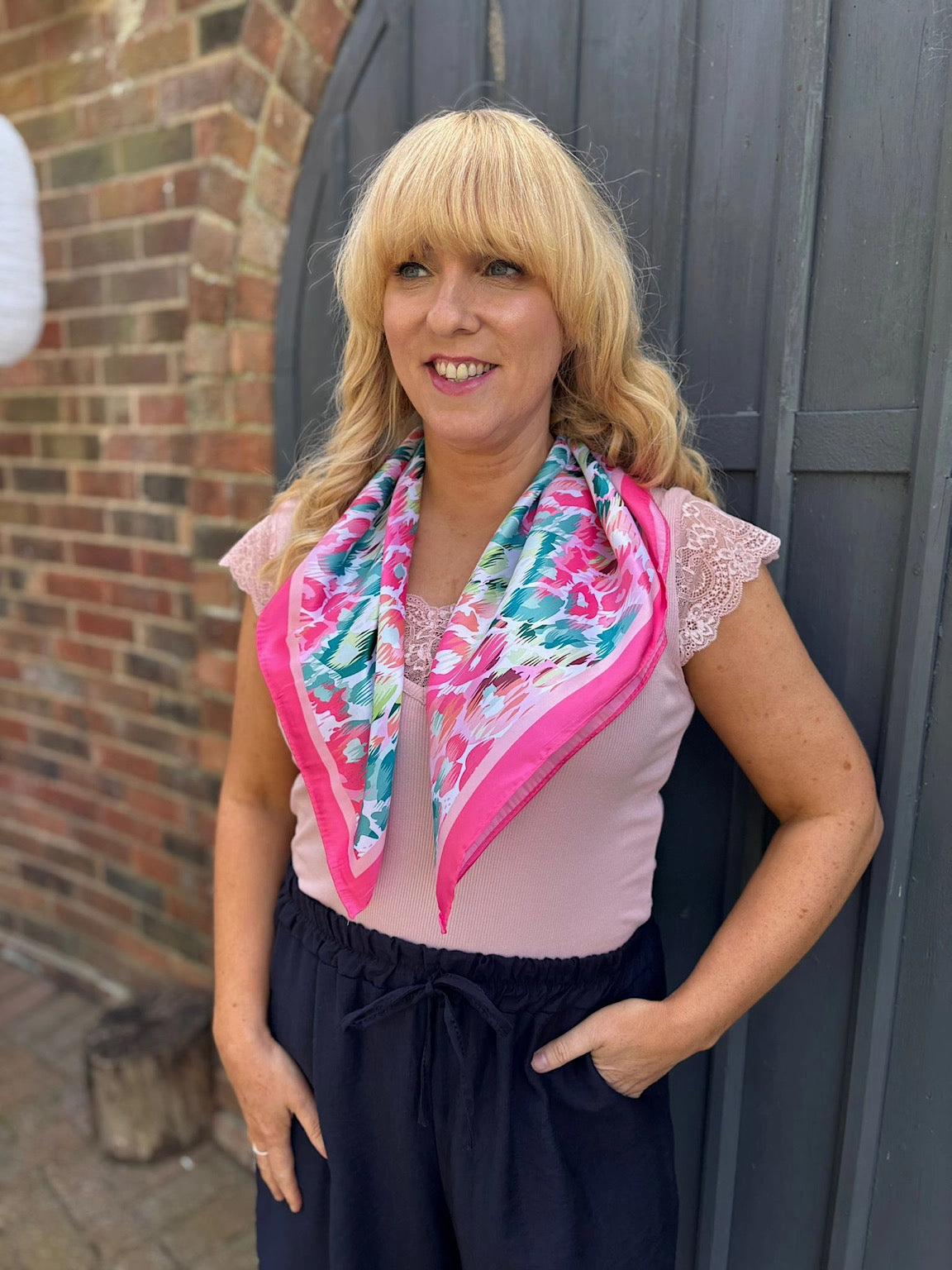 Lipstick Animal Design Satin Style Scarf