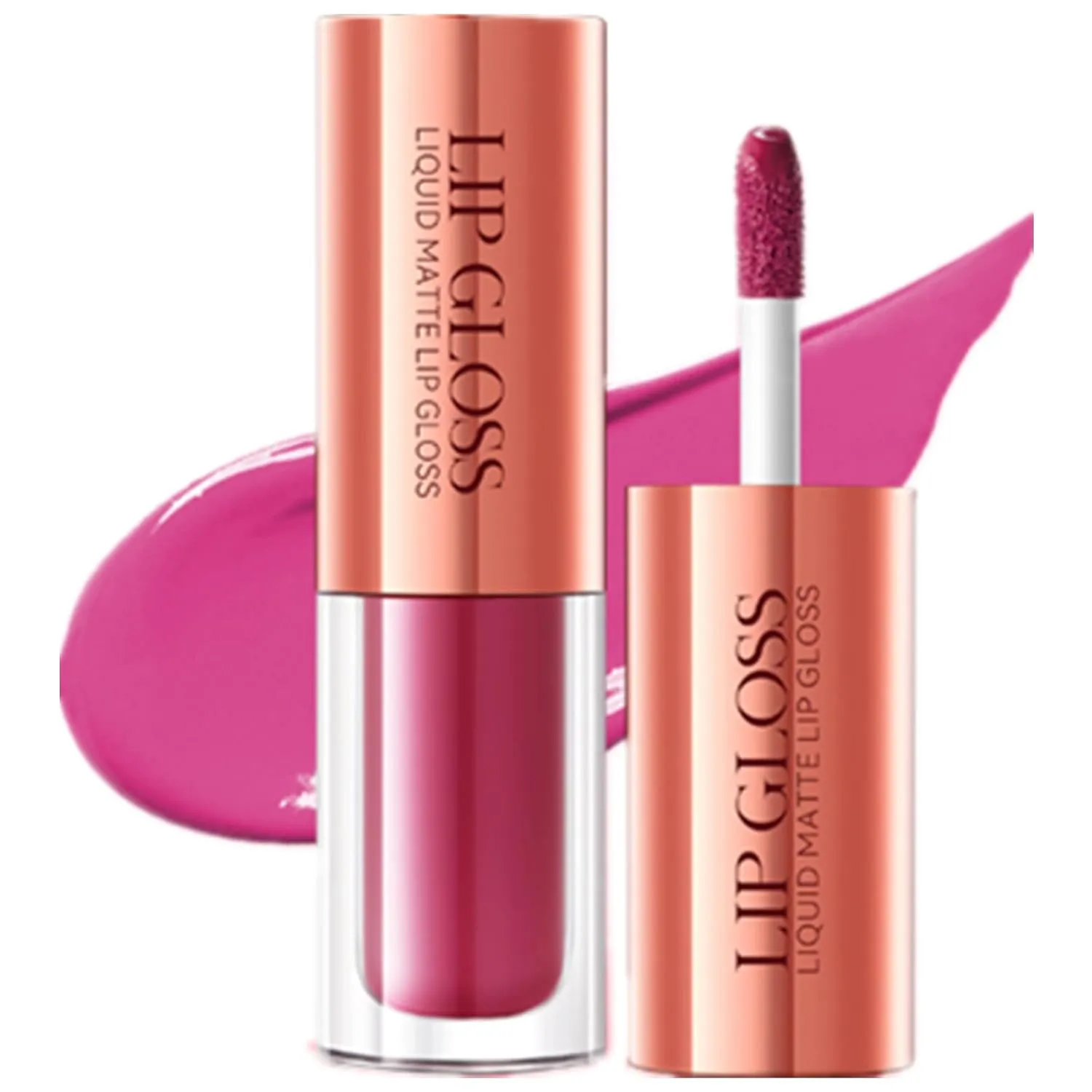 Liquid Matte, Lip Gloss, Waterproof Transfer-Proof Long-Lasting Hold, 12 Shades, 2g (05# Rose Pink)