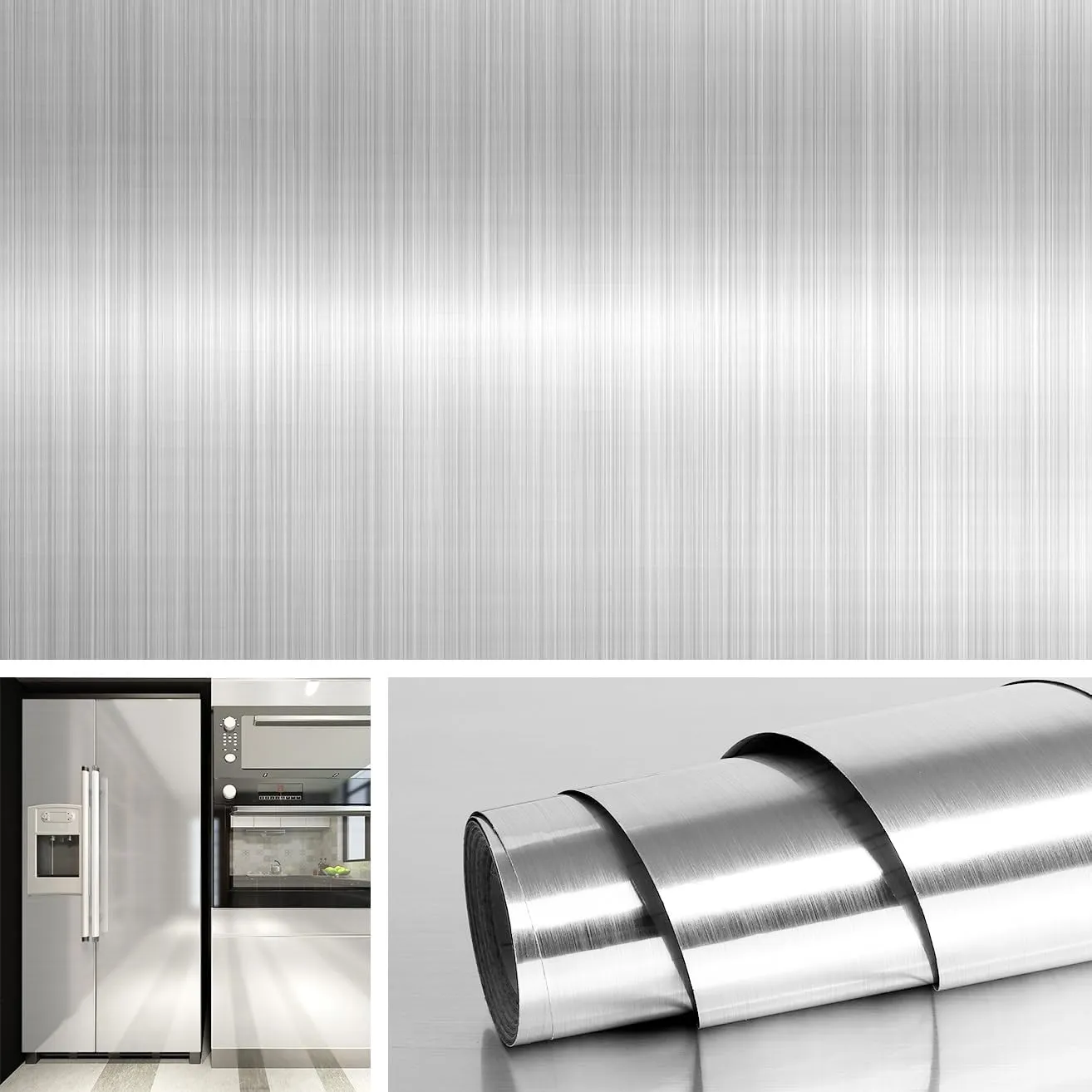 Livelynine 15.8x394 Heat Resistant Contact Paper for Countertops Waterproof Metallic Wallpaper Peel and Stick Counter Top Covers for Kitchen Appliances Dishwasher Refrigerator Freezer Dryer Wrap