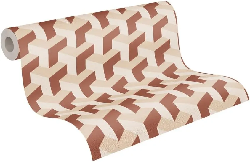 Livingwalls Daniel Hechter 7 781503 Non-Woven Wallpaper Graphic Look 10.05 m x 0.53 m Cream Red Gold Metallic Wallpaper 3D
