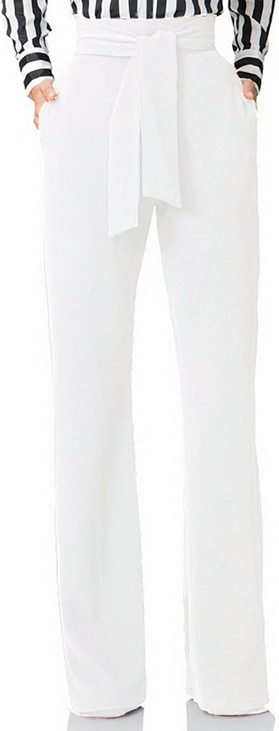 LKOUS Women's Dress Pants Stretchy High Waisted Wide Leg Pants Business Work Pants for Office