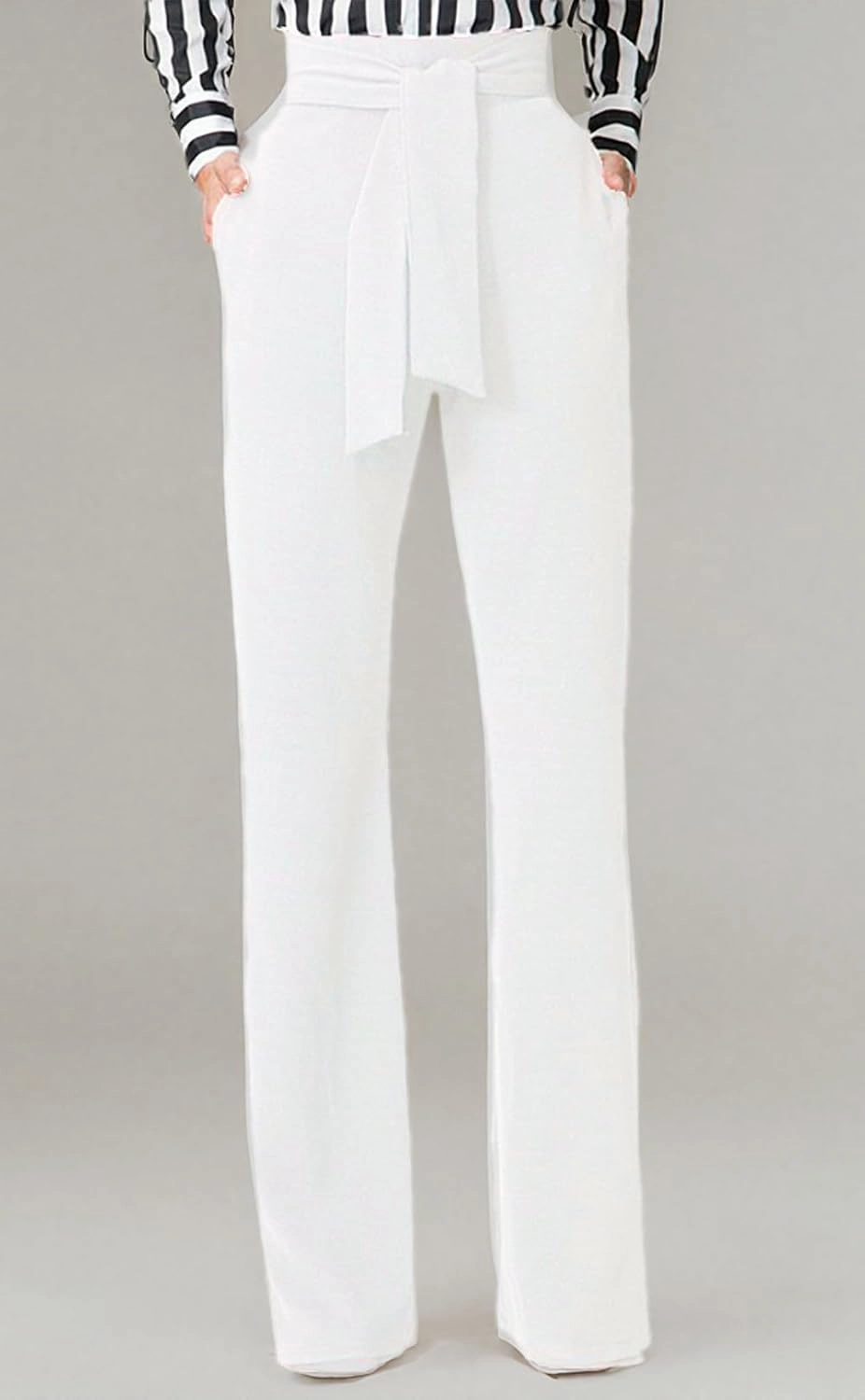 LKOUS Women's Dress Pants Stretchy High Waisted Wide Leg Pants Business Work Pants for Office