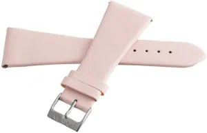 Locman Men's 28mm Light Pink Leather Satin Watch Band Strap with Silver Buckle