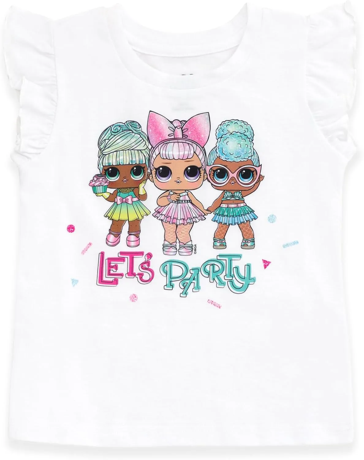 L.O.L. Surprise! Girls T-Shirt Skirt and Pocketbook 3 Piece Outfit Set Little Kid to Big Kid