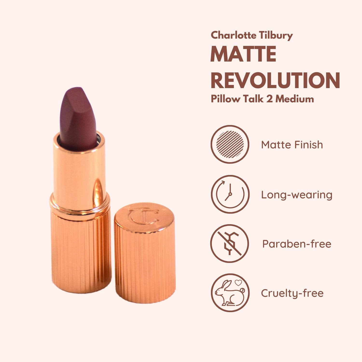 Luminous Long-Lasting - Mini Excellent Secure Lipstick Modern-Matte Travel Revolution Charm Talk Medium Matte 2 Size Pillow