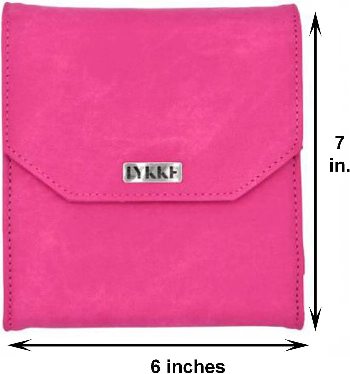 Lykke Blush 6-Inch (15cm) Crochet Hook Set Birchwood US Sizes E-4, F-5, G-6, 7, H-8, I-9, J-10, K-10.5, L-11, & M-13 Includes Fuchsia Vegan Suede Case with Project Bag