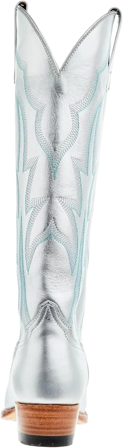 Macie Bean Ladies Silver Bullet, 15" Silver Metallic cowgirl boot