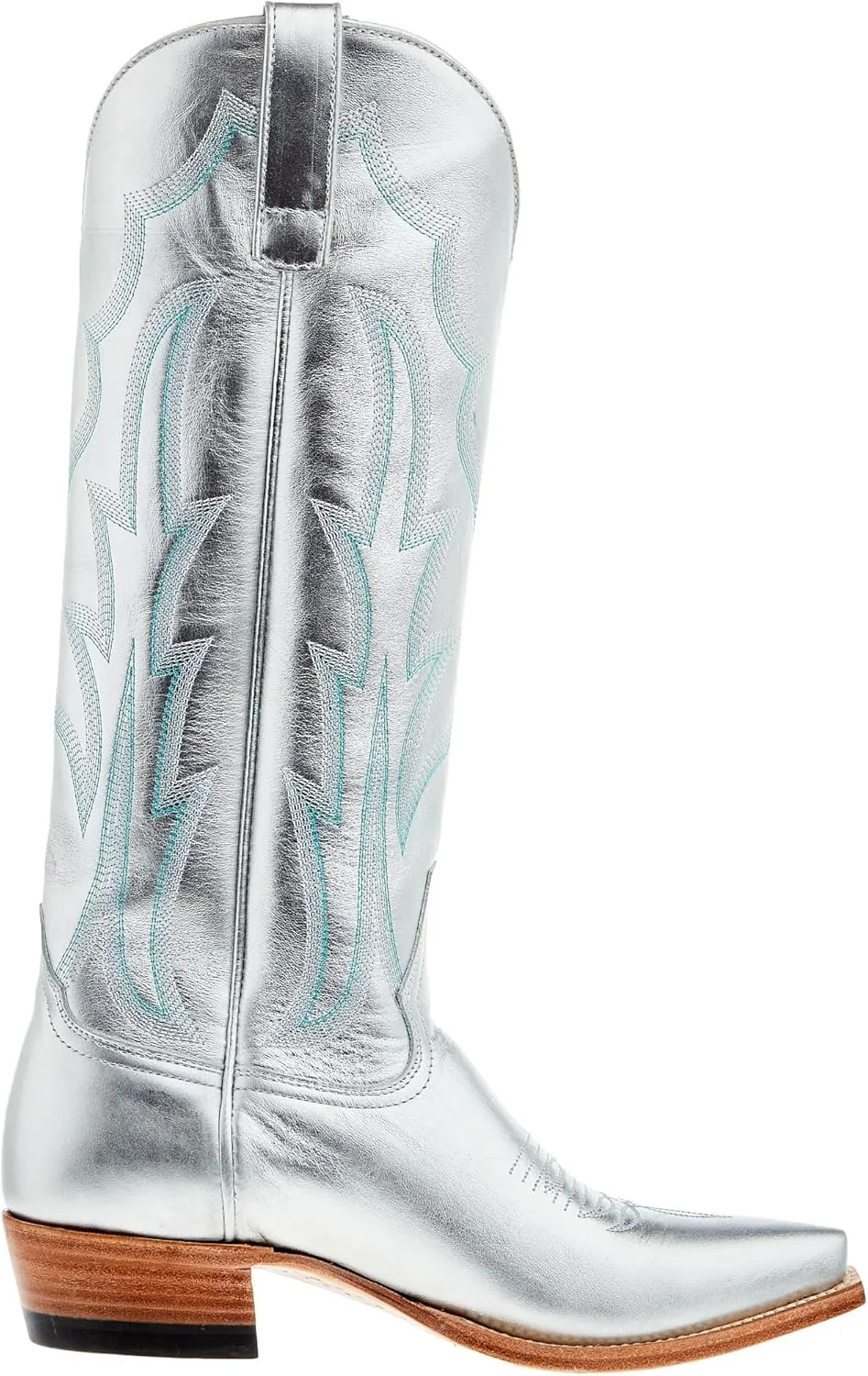 Macie Bean Ladies Silver Bullet, 15" Silver Metallic cowgirl boot