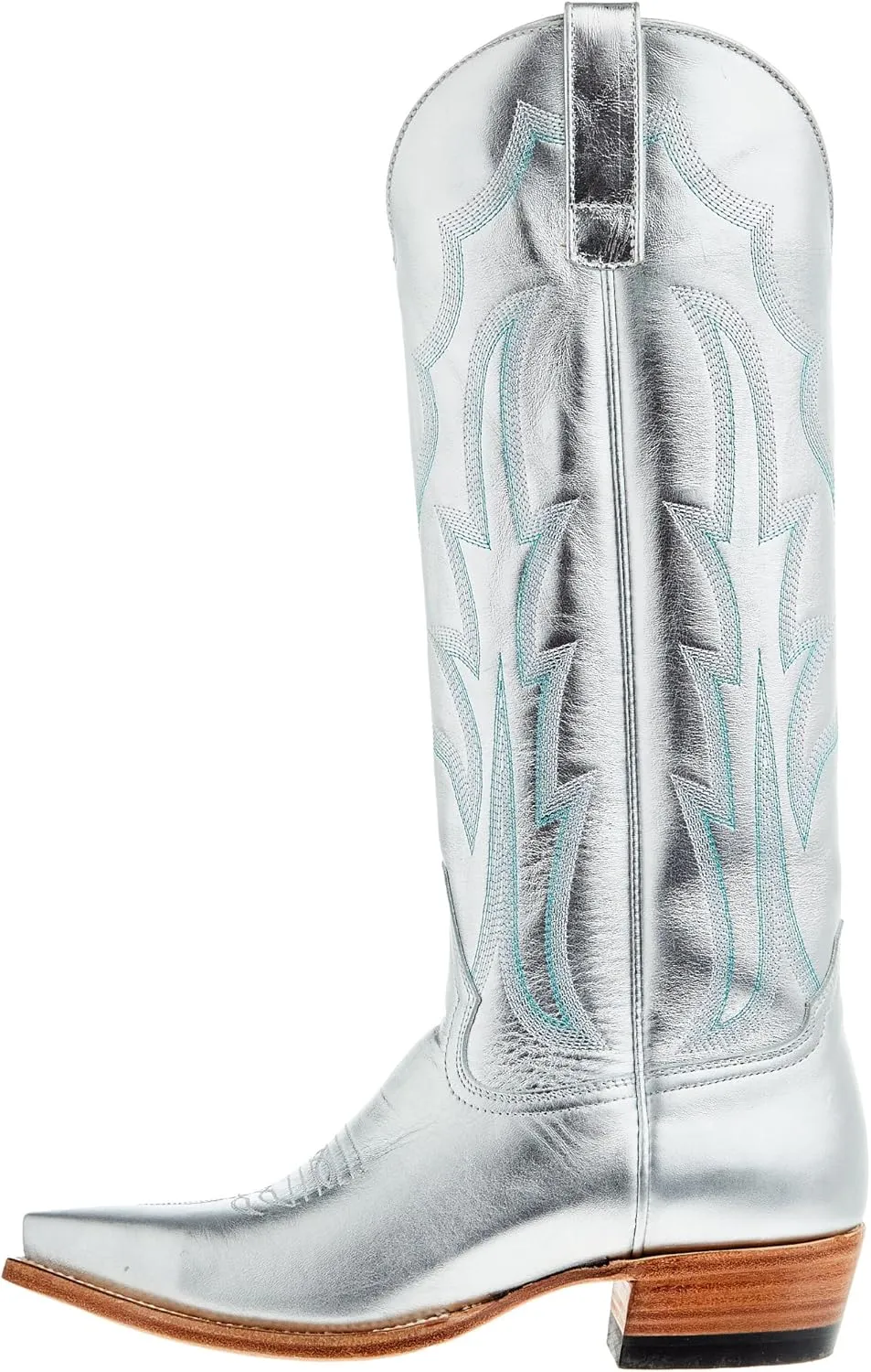Macie Bean Ladies Silver Bullet, 15" Silver Metallic cowgirl boot