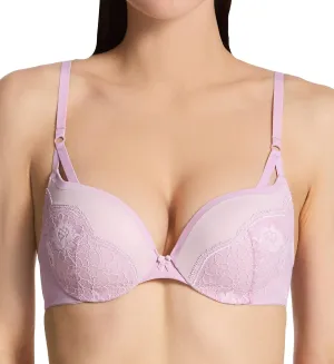 Maidenform womens Underwire Demi Best Push-Up Wonderbra Technology, Smoothing Lace-Trim Cups Bra, Pink Reverie/Raspberry Icing, 34D