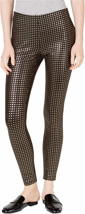 Maison Jules $60 Womens New 1101 Gold Metallic Print Pull On Skinny Pants XS B B