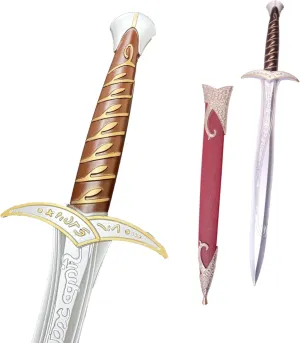 Medieval Short Sword with Scabbard, 27.5 inch PU Foam Material, Decorative Costume Prop for Ages 16 . Great for Halloween, Xmas, and Costume Party