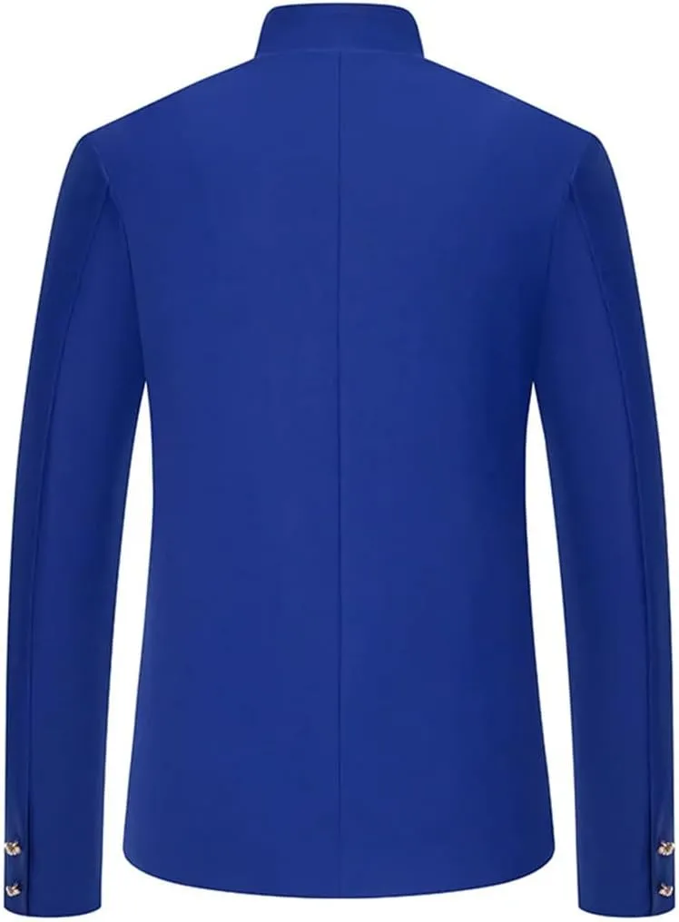 Men Court Prince Suit Jacket Stand Collar Slim Fit Blazers Wedding Groom Party Dinner Costume