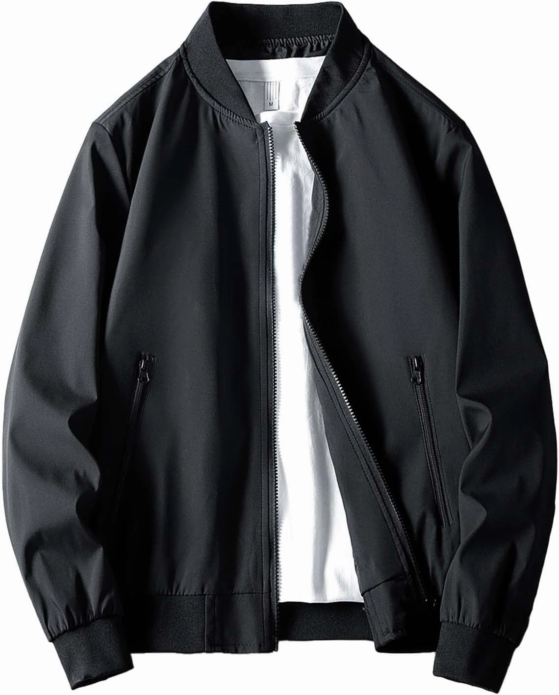 Men's Lightweight Bomber Jacket Men's Handsome Pilot Zip Fx Standing Jacket Outdoor Fashion Coat for Men Men's