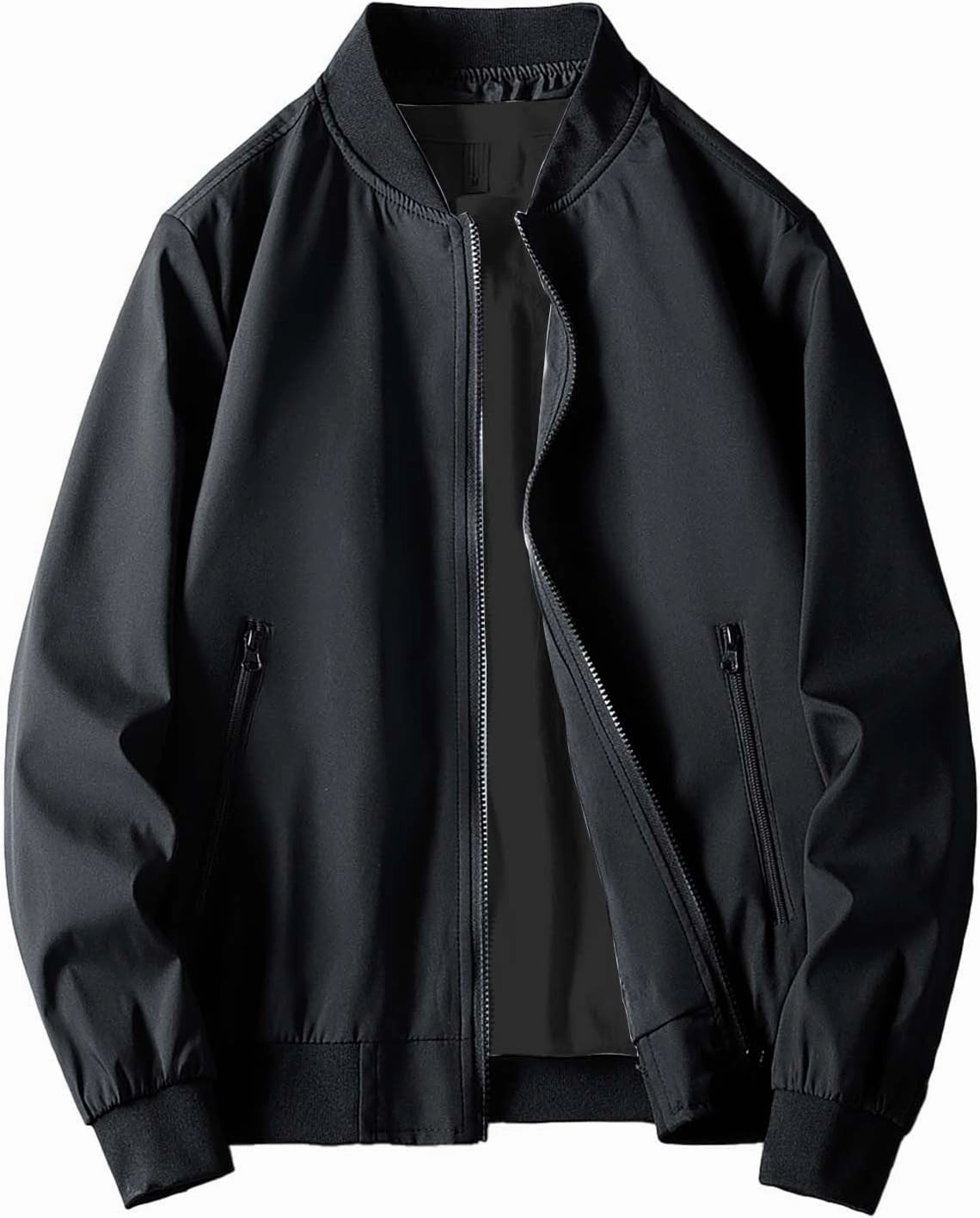 Men's Lightweight Bomber Jacket Men's Handsome Pilot Zip Fx Standing Jacket Outdoor Fashion Coat for Men Men's