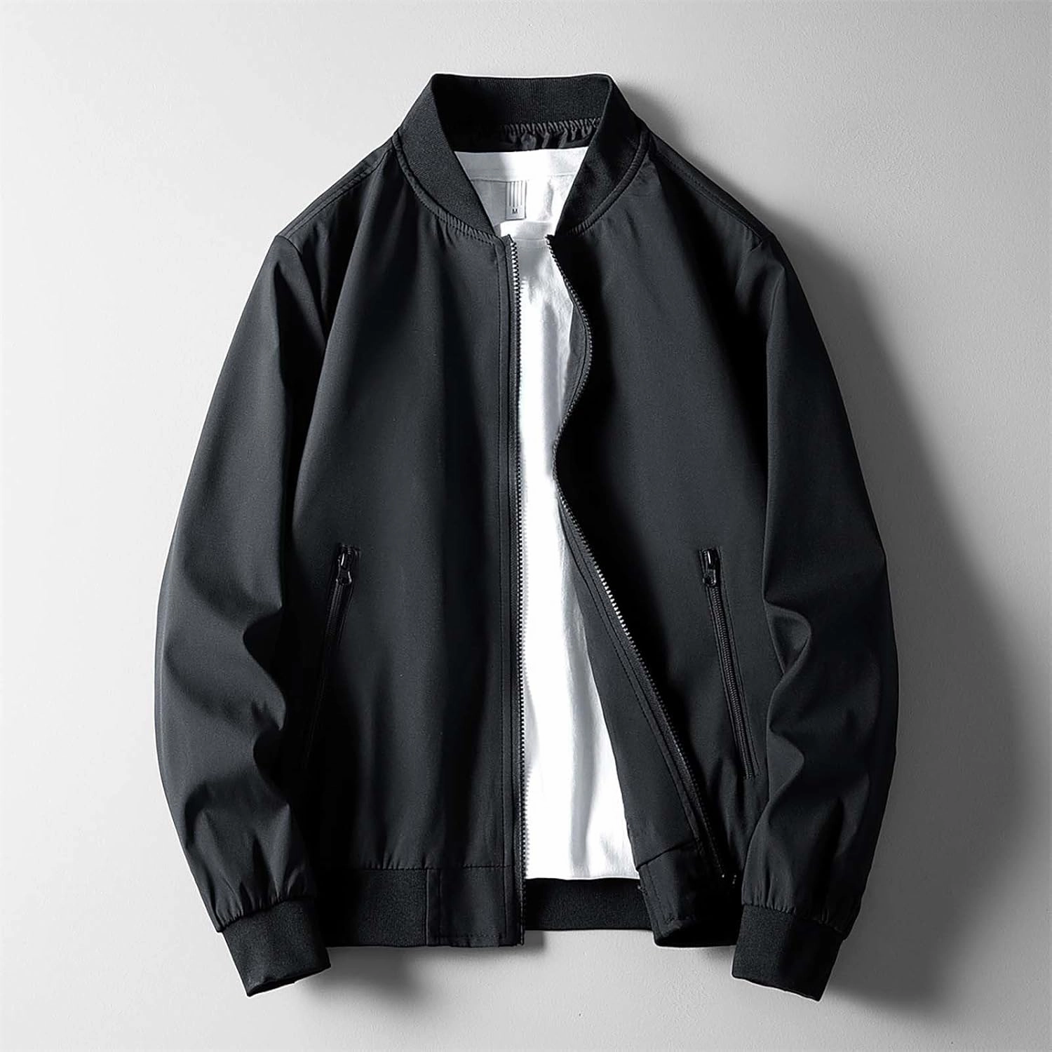 Men's Lightweight Bomber Jacket Men's Handsome Pilot Zip Fx Standing Jacket Outdoor Fashion Coat for Men Men's