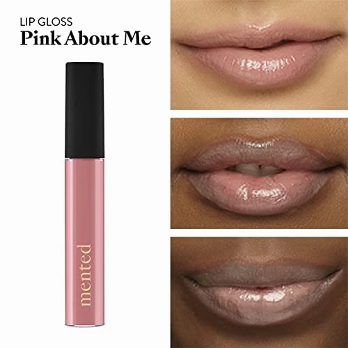 Mented Cosmetics Lip Gloss for Women Tinted Lip Balm Stain, Long Lasting Buildable Moisturizing Lipgloss Lipstick Topper, Made in USA, Cruelty Free Vegan Makeup, Pink About Me