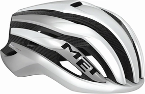 MET Trenta 3K Carbon MIPS Helmet, White/Silver Metallic Matte, Medium