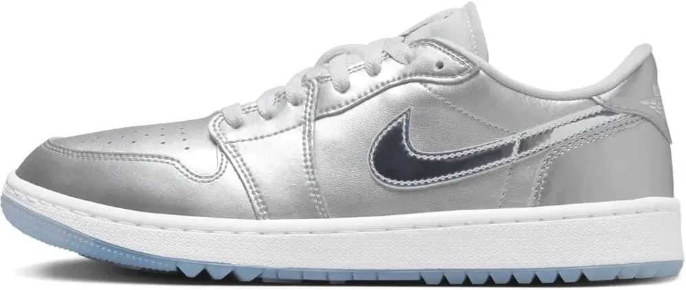 Metallic Silver Men's Air Jordan 1 Low Golf Gift