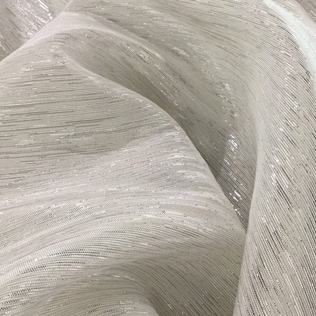 Metallic Dupion - White/Silver