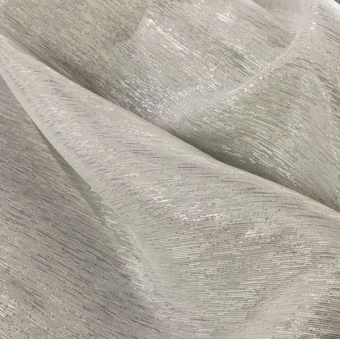 Metallic Dupion - White/Silver