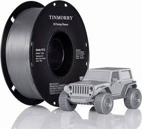 Metallic PETG Filament 1.75mm, TINMORRY Rapid PETG 3D Printing Filament, PETG with a Rapid Flow Rate, Compatible with Bambu Lab FDM 3D Printer, 1KG, Chrome/Metal Silver